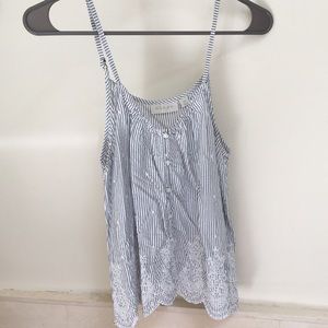 Striped scalloped tank